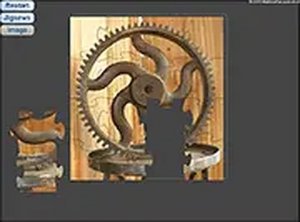 Wooden Cogwheel Jigsaw Puzzle Game